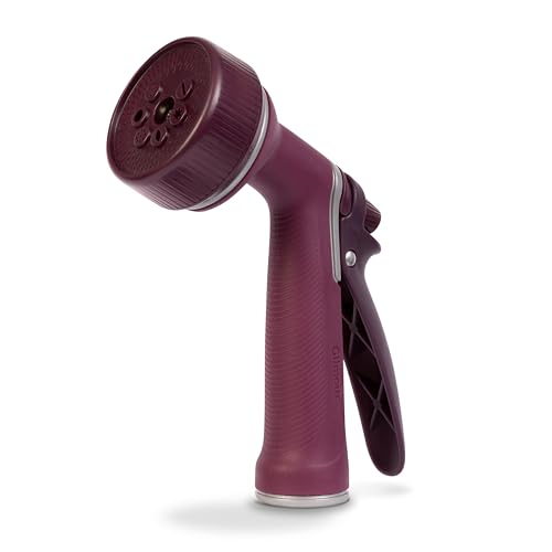 Gilmour Medium Duty Garden Hose Nozzle with 7 Adjustable Spray Patterns, Water Hose Nozzle for Watering Garden or Lawn, Eggplant - color: Eggplant