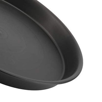 KEILEOHO 15 Pack 12 Inch Plant Saucer, Heavy Duty Round Plastic Plant Saucer with Plant Labels, Flower Plant Pot Tray, Planter Water Catcher Trays for Indoor Outdoor Use, Black