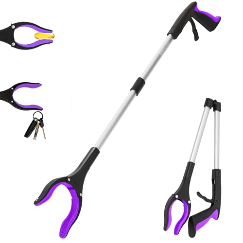 Grabber Reacher Tool - 32” Reacher Grabber Tool with Strong Magnetic and Swivel Head - Heavy Duty Pick Up Stick Grabbers for Seniors, Trash, Surgery Recovery Must Haves Gifts(Purple) - size: Purple(Pack of 1)