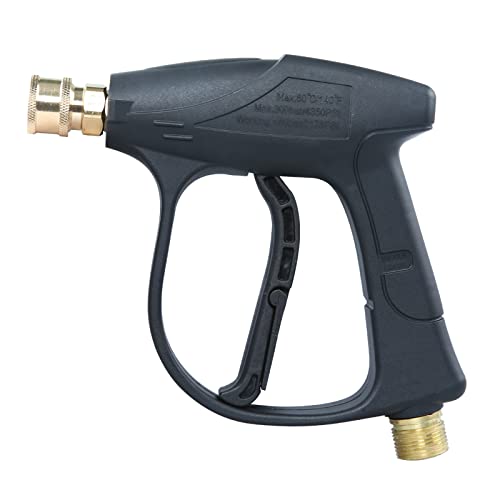 Sooprinse High Pressure Washer Gun 3000 PSI Max, Power Washer Short Gun with 1/4 Inch Quick Connector, M22-14 - color: Dark Black