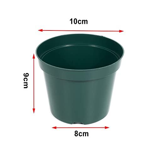 RooTrimmer 40 Pack 4 Inch Plastic Nursery Pots with Mesh Pad, Thick Sturdy Plastic Plant Pots with Drainage Holes Indoor/Ourdoor Flower Planter Pots, Green - color: Green, size: 4 Inch 40 Pack