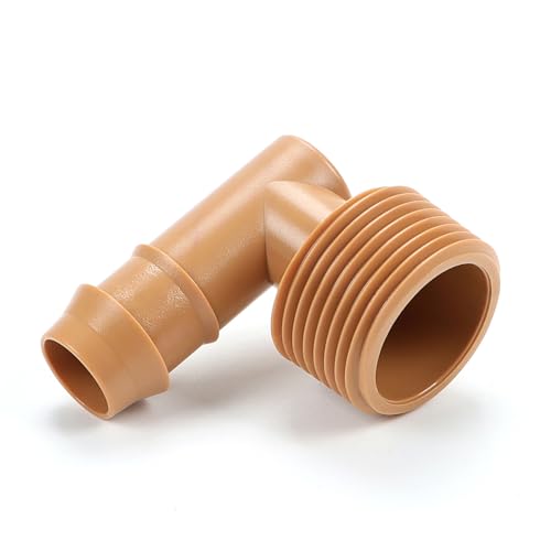 RedChili 1/2 Inch Drip Irrigation Fitting To 3/4 Inch Male Hose Threaded Adapter, 10 Pack PVC To Drip Irrigation Elbow Adapter With 3/4" Male Pipe Thread(MPT) x 1/2" Barbed Connectors - size: 3/4" Threaded Elbow Adapter