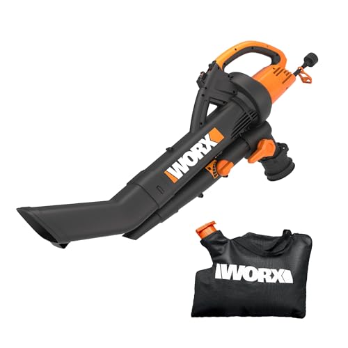 WORX Trivac 3-in-1 Electric Leaf Blower/Leaf Vacuum/Leaf Mulcher, WG505 - style: 350 CFM Blower/Vac/Mulcher