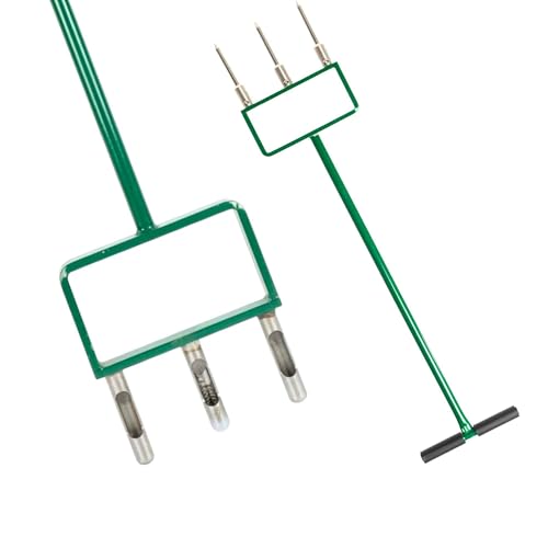 Landzie - Lawn Aerator Tool 42" Set, Hollow & Spike Tines - size: Hollow + Spike Tine Aerator