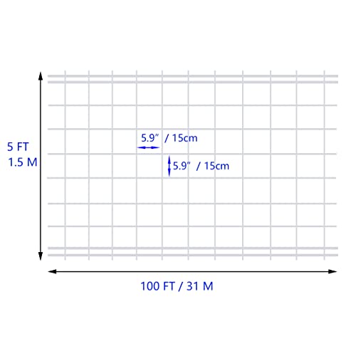 White Trellis Netting 5x100 ft Heavy Duty Garden Trellis Netting Polypropylene Plant Support Garden Net for Climbing Vegetables Fruits Flowers - size: 5x100 ft