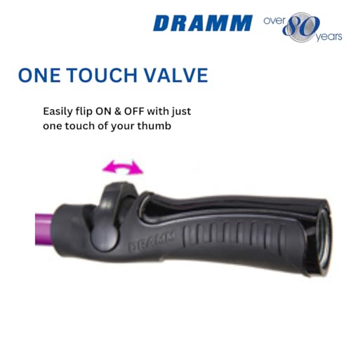 Dramm Rain Wand with One Touch Thumb Valve – Gentle Full Flow Shower Head Watering Wand for Garden Hose, Aluminum Construction – 16 Inch – Blue - color: Blue, size: 16 Inches
