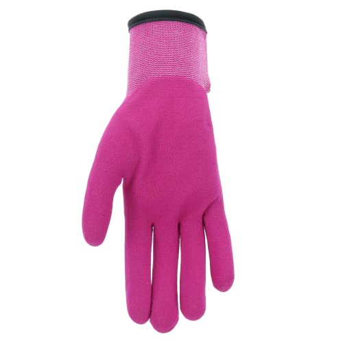 MUD Grip Women's Polyester Blend Shell and Water Resistant Sandy Nitrile Coated Palm Abrasion Resistant, Excellent Grip - color: Purple, size: X-Small/Small (Pack of 1)