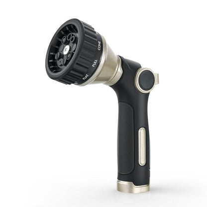 RESTMO Water Hose Nozzle Heavy Duty, Adjustable Hose Sprayer Thumb Control - color: Black
