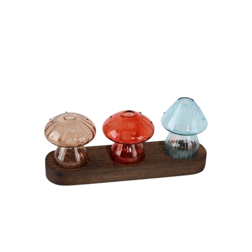 Mushroom Propagation Station, 3 Glass Vases, Wood Stand