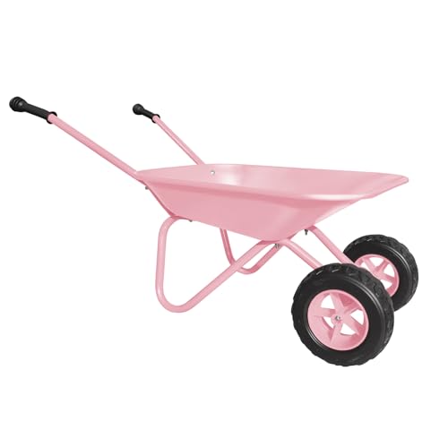 Pink Wheelbarrow for Kids Toddler Gardening Tool 2 Wheel Wheelbarrow(pink) - color: Pink