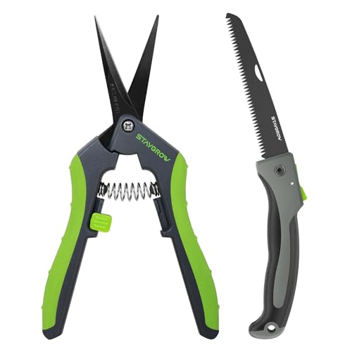 6.5" Pruning Shears(1pc Curved) and 7" Folding Hand Pruning Saw Set Ideal Gardening Gifts
