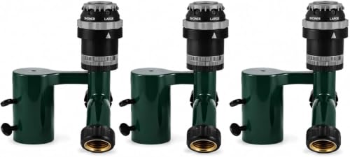 (3-Pack 2026 New T-Post) Orbit H2O-Six Gear-Drive Sprinkler on Metal T-Post Fence - style: 3-Pack 2026 New T-Post