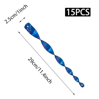 15Pcs 12inch Blue Spiral Bird Repellent Reflective Scare Rods - color: Blue