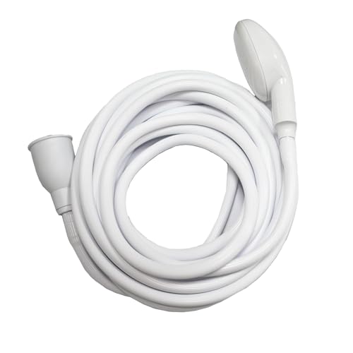 5m/16.4ft Sink Spray Rubber Hose Portable Faucet Sprayer Garden, Shampoo Sprayer Handheld Shower Head Spray Hose Attachment for Dog, Pets, Bathing Baby, Washing Hair, Rinsing Vegetables - color: White - 5m/16.4ft
