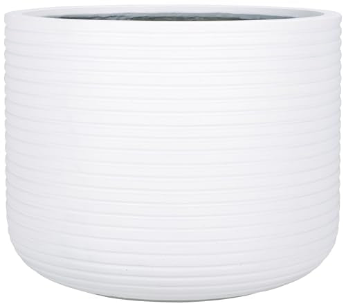 SAFAVIEH Outdoor Nardo Concrete Planter Pot, 22.8" White PAT1531C - color: White
