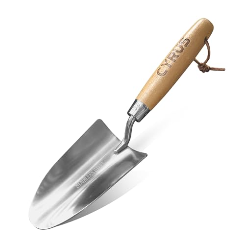 12.6 Inch Stainless Steel Hand Trowel with Ash Wood Handle Garden Shovel