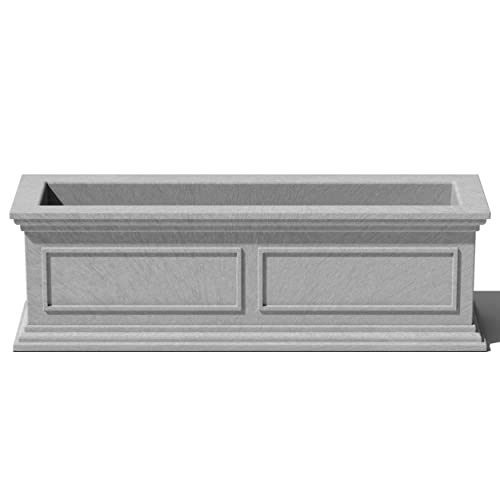 Veradek Brixton Series Window Box Planter - Rectangular Outdoor Planter - color: Gray, size: 11"H x 11"W x 36"L
