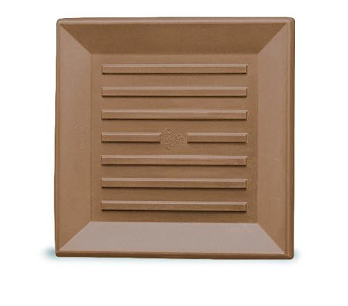 Crescent Garden Universal Square Plant Saucer, Weather-Safe Durable Drip Tray for Square Planter, Heavy-Duty Plastic Drainage Dish, Indoor/Outdoor Flowerpot Saucer - 11'' Inner x 14.5" Outer (Mocha) - color: Mocha, size: 11" (Inner)