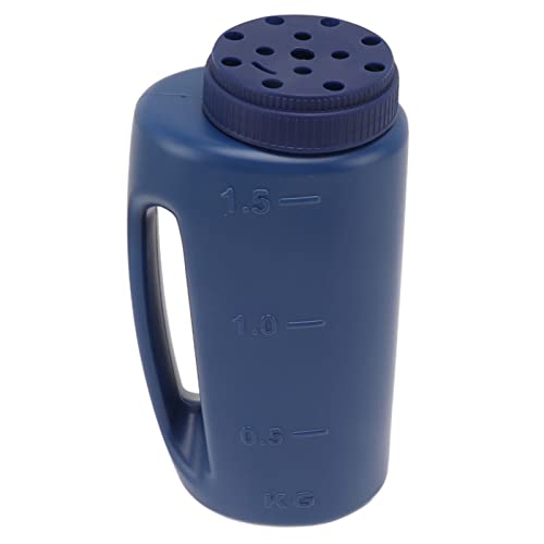 Handheld Fertilizer Spreader, Crop Spreading Salt Sowing Pot Hand Held Grass Seed Spreader Weed and Feed Spreader for Seeds, Fertilizer, Salt, Adjustable Hole Size (Blue)