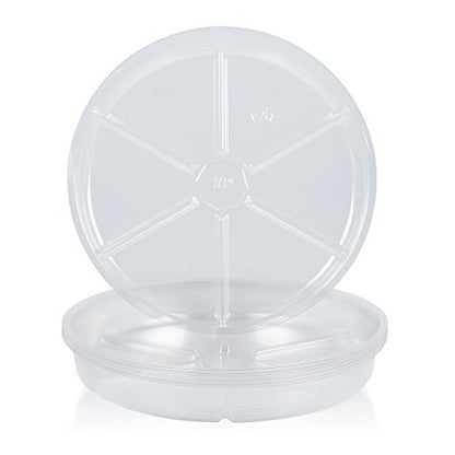 10 Pieces of 8 inch Clear Plastic Plant Saucer Drip Trays for pots (8") - size: 8"
