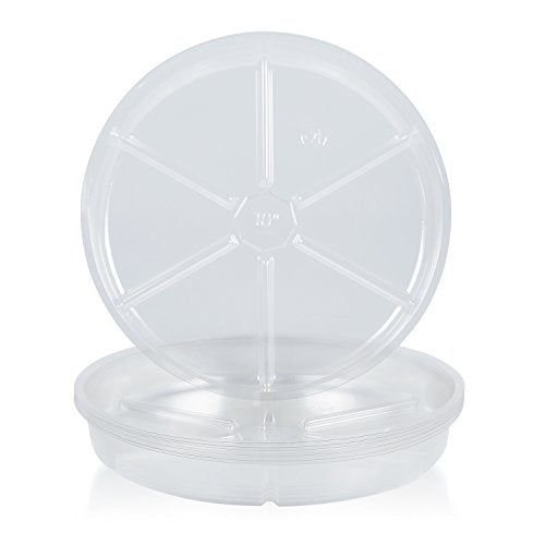 10 Pieces of 8 inch Clear Plastic Plant Saucer Drip Trays for pots (8") - size: 8"