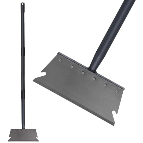Garden Cleaning Shovel, Ice Scraper, 59 Inch Adjustable Handle Heavy Duty Garden Tool Multifunctional Cleaning Shovel, for Lawn Edging, Scraping, Weed and Ice Removal - color: Black