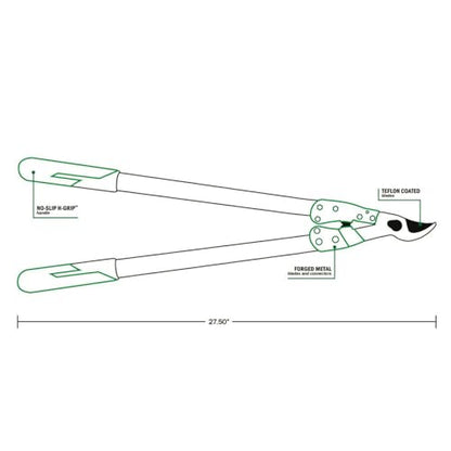 Hooyman Forged Loppers and Ratchet Pruner with Heavy Duty Steel Construction, Ergonomic No-Slip H-Grip Handles, and Blade Lock for Gardening, Land Management, Yard Work, Trimming, Pruning, and Outdoor - style: Forged Loppers