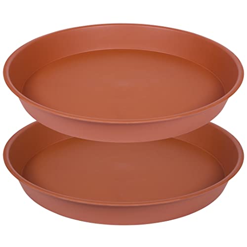 2 Pack of 12 inch Plant Saucer, Bird Bath Bowl 12 inch, Plant Tray for Pots, Flower Plant Saucers for Indoors, Plant Trays for Planter 11"/12" (12 inch, Terracotta) - size: 12" (2 pack)