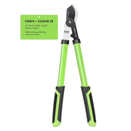 23" SK5 Dual-Blade Loppers Cuts 2" Dry/Wet Branches - Triangular Steel Tube & SecureLock, Heavy Duty Tree Trimmers Green/Black