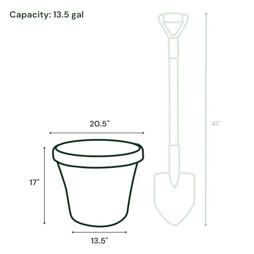 Bloem Terra 20" Plastic Planter, 13.5 Gallon, Basil, 2-Pack - color: Basil, size: 20" (Pack of 2)