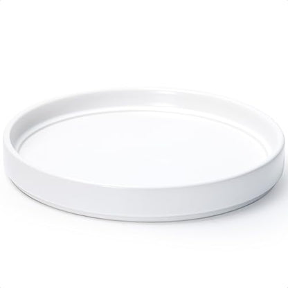 D'vine Dev Ceramic Plant Saucer/Drainage Tray, 10.4 in, White, 97-T-A-5 - color: White, size: 10.4" (1 Pack)