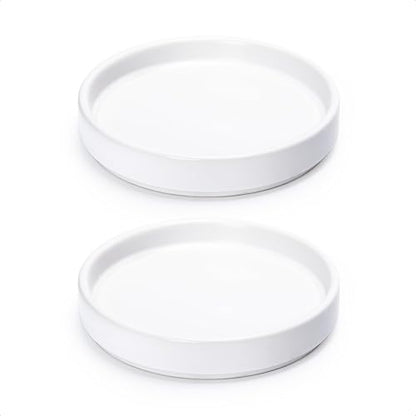 D'vine Dev 2-Pack Ceramic Plant Saucers, 5.4 in, White, 97-T-A-22 - color: White, size: 5.4" (2 Pack)