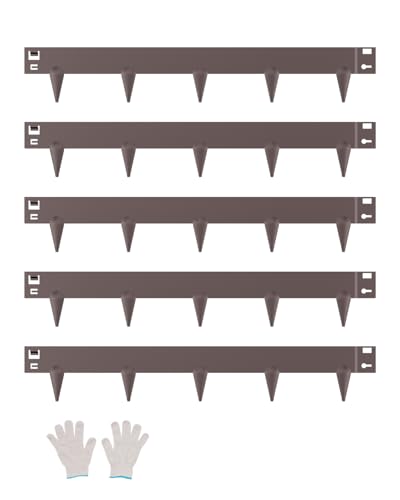 VEVOR Steel Landscape Edging, 5 Packs 39 x 3 in Rust-Resistant Metal Landscape Edging, Bendable Garden Edging Border, Heavy Duty Lawn Edging, Easy-to-Install, Flower Bed Yard Pathway Divider Brown - size: 39" L x 3" H, style: Upgraded version(Brown)