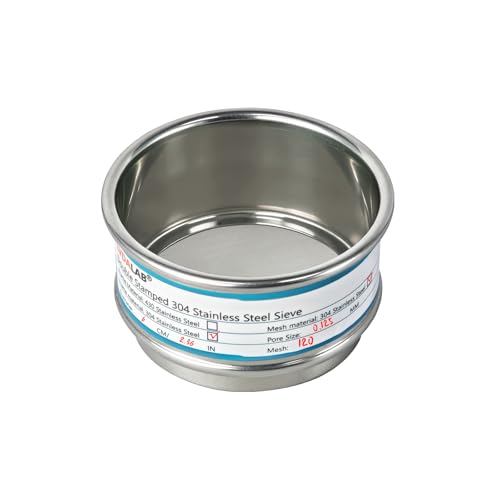 2.36" (6cm) Full 304 Stainless Steel Mini Lab Sieve, 120 Mesh(0.125mm) - size: 120 Mesh(0.125mm)/Ф2.4in(6CM)