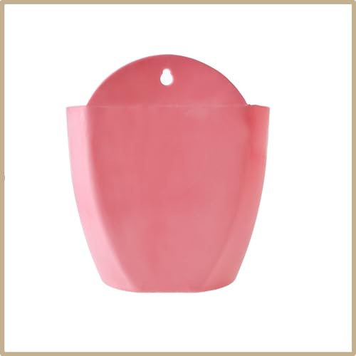 7 Pack Plastic Pink Black Self Watering Pots Wall Hanging Planters for Balcony Living Room Courtyard