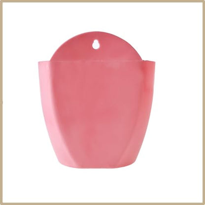 7 Pack Plastic Pink Black Self Watering Pots Wall Hanging Planters for Balcony Living Room Courtyard