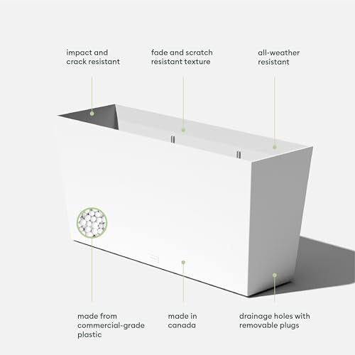 Veradek Pure Series Midori Planter - Wide Outdoor Planter - color: White, size: 39 inch - 2 Pack