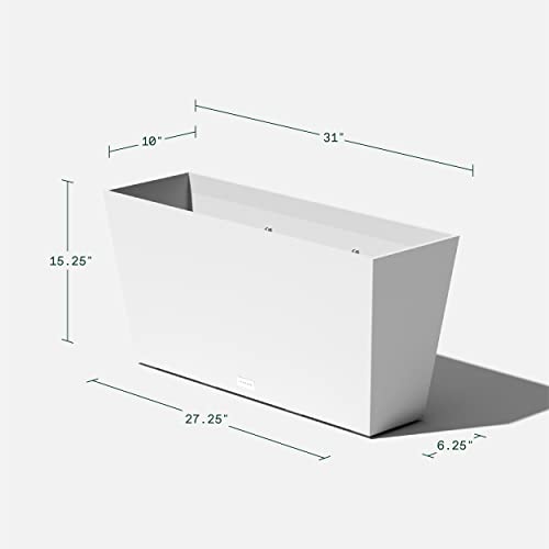 Veradek Pure Series Midori Planter - Wide Outdoor Planter - color: White, size: 31 inch