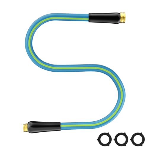 Besiter Short Garden Hose 5/8” 5FT: Burst-Resistant Water Hose with Sturdy Brass Fittings - Lead-Free Hose for Car Washing Pet Bathing - Lightweight for Outside Campers RV, Car Wash, Watering, Green - color: Green, size: 5FT