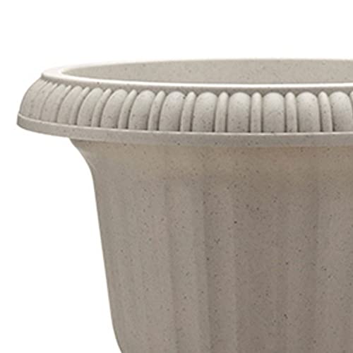 Southern Patio 2 Pack Utopian Urn Planter, Large 14 Inch Outdoor Pot, Lightweight Garden, Entryway, or Walkway Accessory with UV-Coated Finish, Stone