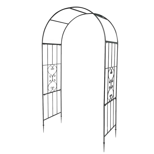 VINGLI Garden Arbor, Arch Walkway for Wedding Ceremony Party, Christmas Garden Decorations Steel Garden Trellis for Plant Climbing, Pergola for Garden, Backyard, Lawn, Bench (Dome)
