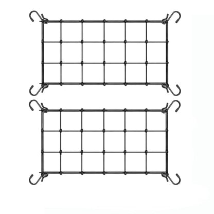 1x2 Ft Heavy Duty Elastic Trellis Netting for Climbing Plants - 2-Pack Plant Support Net with 4 Hooks, Durable Polyester Mesh for Grow Tents, Vegetables, Fruits & Flowers (Black) - size: 1x2ft Stretched size-3mm d