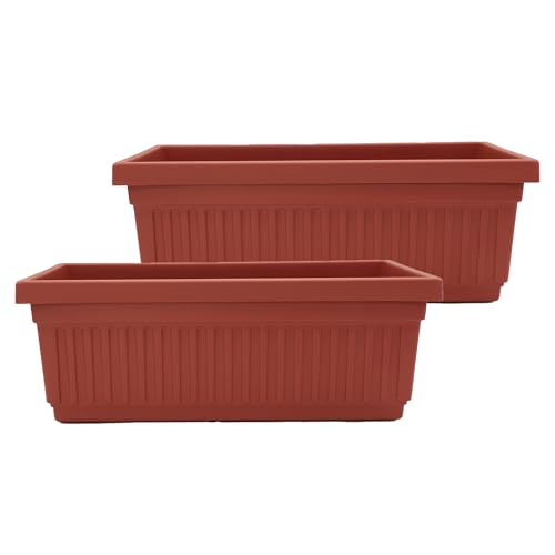 The HC Companies Venetian Window Planter Box, 24 Inch, Clay, 2-Pack - color: Clay, size: 24", style: Pack of 2