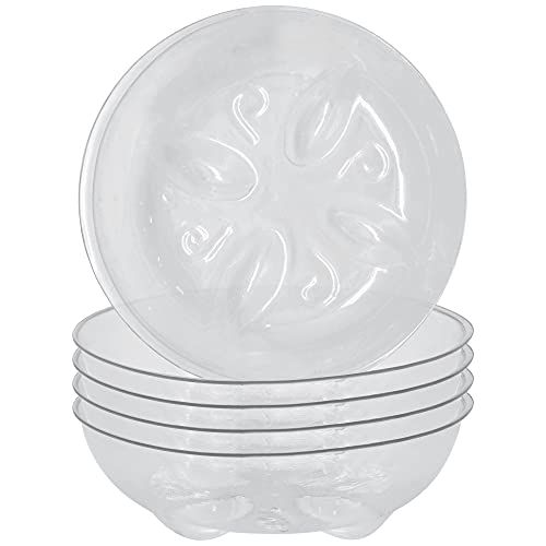 Arcadia Garden Products PS15 4" Heavy Duty Clear Plastic Saucer (Pack of 5), 4", Transparent - size: 4"