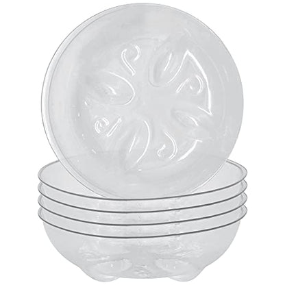 Arcadia Garden Products PS15 4" Heavy Duty Clear Plastic Saucer (Pack of 5), 4", Transparent - size: 4"