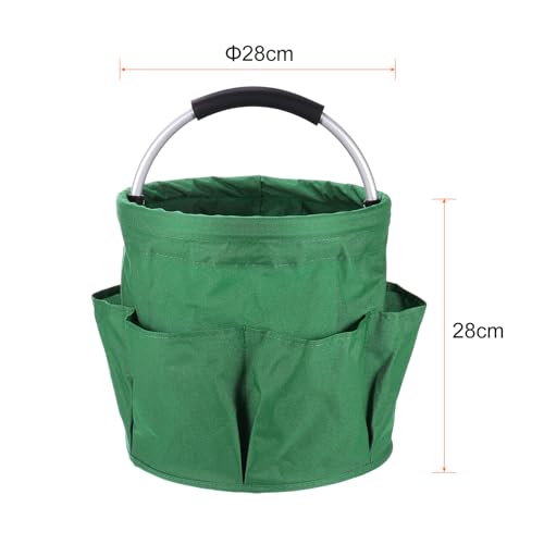 HARFINGTON Garden Tool Bag 17L Large Oxford Waterproof with Pockets Garden Tote Bag Gardening Plant Tool Organizer Storage Carrier Store for Outdoor Women Men, Forest Green - color: Green