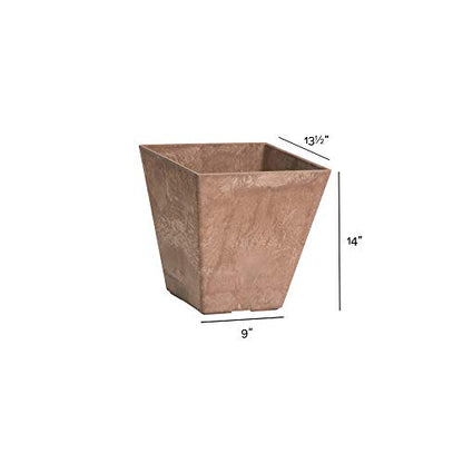 Novelty Artstone 35149 Ella Square Planter, Rust - color: Rust, size: 13.5" L x 13.5" W x 14" H