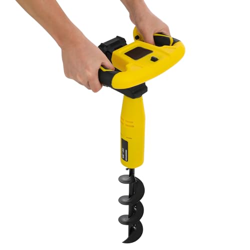 20V Cordless Electric Post Hole Digger with Auger Bit, 350W Motor, Battery-Powered, with Drill Bit and Lithium Battery