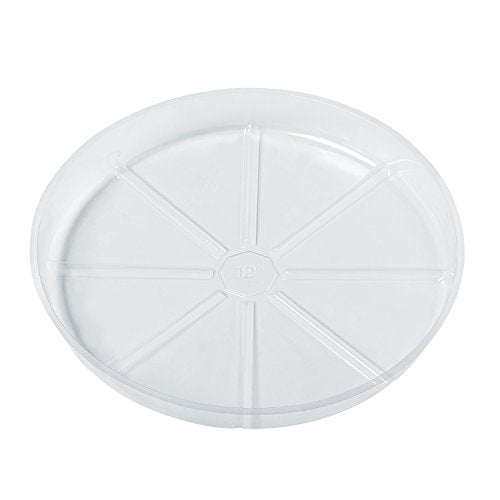 10 Piece of 12 inch Clear Plastic Plant Saucer Drip Trays for pots (12") - size: 12"