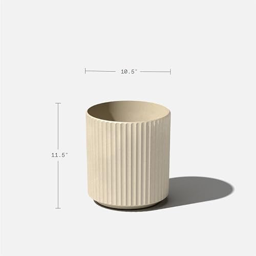 Veradek Demi Series Planter - Large Round Outdoor Planter - color: Sand, size: 12 inch - 2 Pack